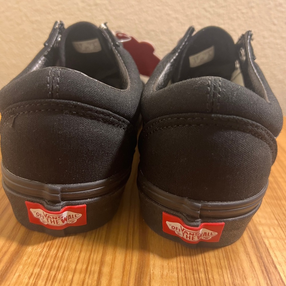 VANS Skate‎ Old Skool Low Top Skateboarding Shoes in Black/Black, NWOT - Picture 5 of 7